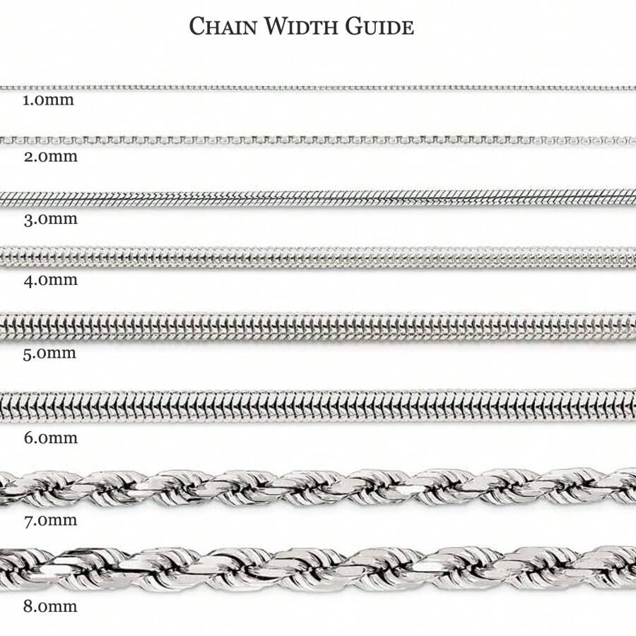 The Black Bow 1.35mm 14k White Gold Solid Cable Rope Chain Necklace