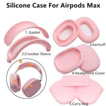 Apple Slime Silicone Protective Case Compatible With Airpods Max - Soft Silicone Cover, Waterproof, Dustproof, Fingerprint-Proof, Scratch-Resistant 360° Full Protection, Silicone Ear Cup Cover, Silicone Headband Cover, Silicone Headband Pad, Silicone Carrying Case, Flexible Silicone Material For Comfort, Durability And Easy Cleaning, Multiple Colors Available, Great Gift
