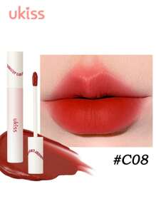 ukiss Tinte labial en crema de bruma lechosa, lápiz labial mate aterciopelado, color de alta pigmentación, de larga duración, ligero, lápiz labial líquido, suave, de larga duración