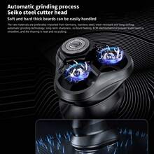 Men's IPX7 Waterproof Rotary For Electric Razor Rechargeable Shaving Beard Knife Wet And Dry Shaver - Black - View 5