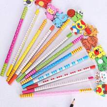 12/6/3/1 pièce Crayons HB de 21,5 cm à motifs aléatoires de voitures et bateaux de dessin animé, papeterie créative pour enfants, convient pour le bureau, les fournitures scolaires, les cadeaux de la Journée de l'enfant, les essentiels des étudiants