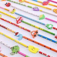 12/6/3/1 pièce Crayons HB de 21,5 cm à motifs aléatoires de voitures et bateaux de dessin animé, papeterie créative pour enfants, convient pour le bureau, les fournitures scolaires, les cadeaux de la Journée de l'enfant, les essentiels des étudiants