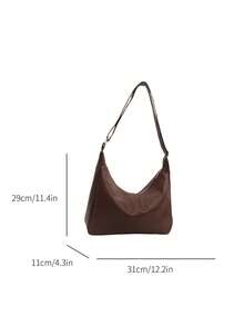 Túi Tote Đeo Vai Đơn Giản Phong Cách Retro Thời Trang Mới 2024 Cho Nữ - màu đen - Xem 2