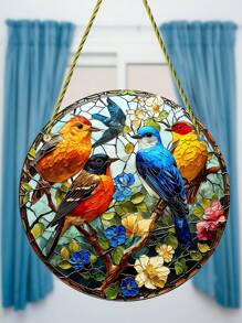 1 件鸟形图案捕光器、DIY 墙壁和花园装饰、露台和家居装饰壁挂、海滩派对装饰。 - 彩色 - 查看 2