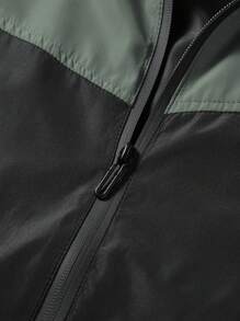 1 pieza Chaqueta deportiva con capucha de unicolor estilo novio, cazadora casual para exteriores