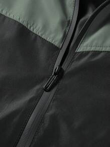 1 pieza Chaqueta deportiva con capucha de unicolor estilo novio, cazadora casual para exteriores