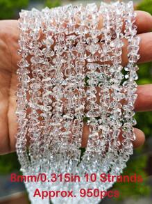 1串&10串 三角形玻璃珠/玻璃水晶刻面珠，適用於珠寶製作/DIY散珠/婚禮裝飾 - 無色 - 查看 21