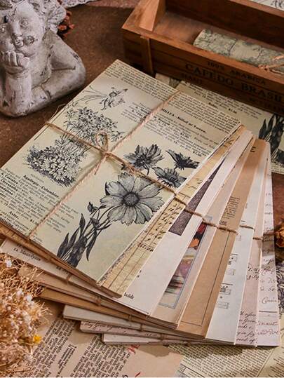 30Pcs/Set Retro Series Material Paper, Retro Photos, Decorative Background, Notebook Material, Ins Style Decoration, Diy Notes Gifts Birthday Graduation