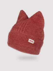 1 pezzo Berretto in maglia con orecchie di gattino stile Y2K per donne, adatto per l'uso quotidiano autunnale e invernale
