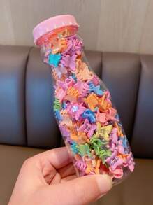 150件/瓶儿童女童彩色星星花朵蝴蝶发夹宝宝可爱发爪小孩发饰套装 - 彩色 - 查看 14