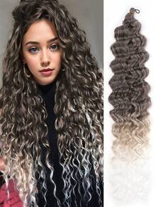 Crochet Hair 24 Inch Synthetic Curly Crochet Hair Water Wave Crotchet Hair Curly Braiding Hair Extensions For Women Girls Daily - Multicolor - View 16