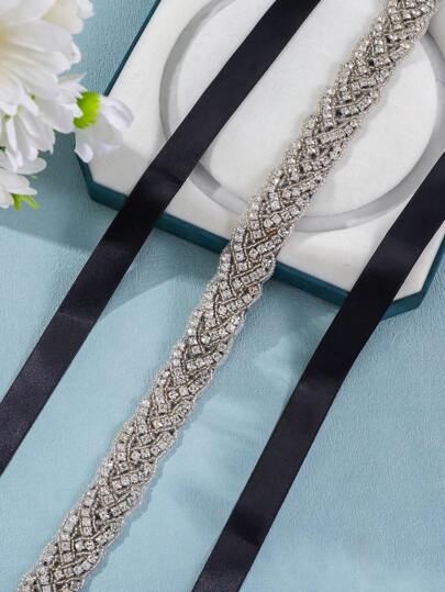 1pc Women Rhinestone Decor Luxury Bridal Belt For Wedding Party Royal. Valentine's Day Accessories