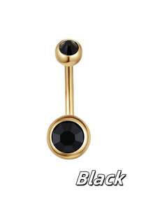 1pc Fashionable Stainless Steel Cubic Zirconia Golden Belly Button Ring, Suitable Navel Belly Ring Navel Jewelry Navel Piercing Bar Belly Rings Navel Nail Navel Rings Belly Piercing Jewelry For Women And Girls Daily Wear