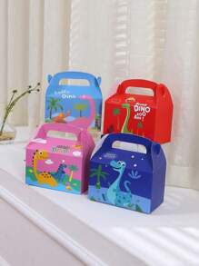 12pcs/Set 16*9*9CM Printed Mini Dinosaur Pattern Gift Boxes, Party Favor Boxes For Birthday, Holiday Celebration, Gift Packaging,Christmas Valentine Day - Multicolor - View 1