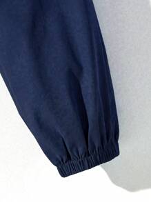1 pieza Pantalón deportivo informal con cordón para niño preadolescente, para primavera/verano/otoño - Azul Marino - Ver 6