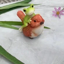 1 pieza Figurita decorativa de ranita linda para maceta de plantas suculentas, paisaje en miniatura - Multicolor - Ver 12