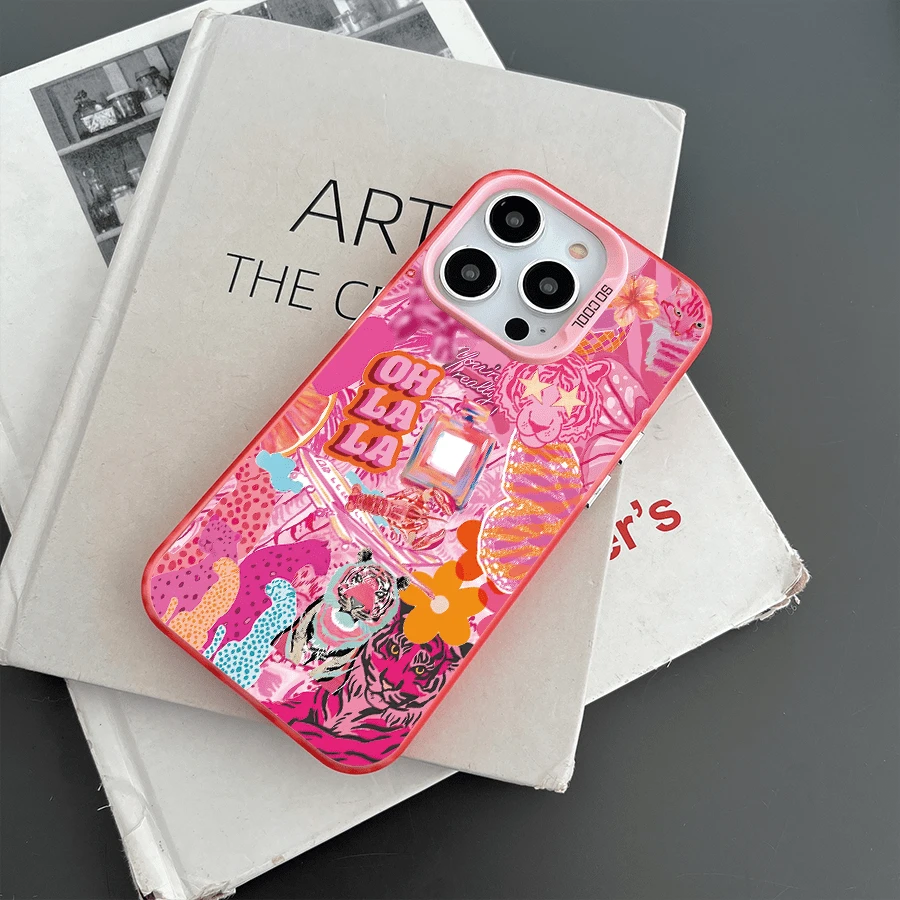 Apple A Relief Craft Phone Case Compatible With IPhone16/7/8/11/12/13/14/15/X/XR/Xs/Plus/Pro/Pro Max/SE2 - pink[0] - View 1