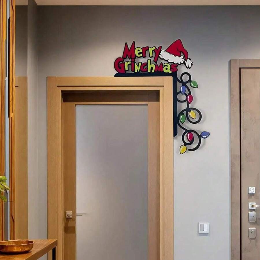 1pc Wooden Door Frame Decoration, Home Decoration Door Hanging, Indoor Corner Decoration, Gift Birthday Christmas Decorations Room Decor Christmas Winter Christmas Decorations Home Christmas Gifts Christmas Decor