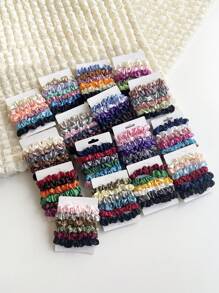 24pcs/Set Solid Color Cute Polyester Fiber (Polyester) Party Casual Simple Basic Hair Ties, Ponytail Holders, Elastic Hair Bands, Hair Accessories Combo For Men And Women, All Seasons