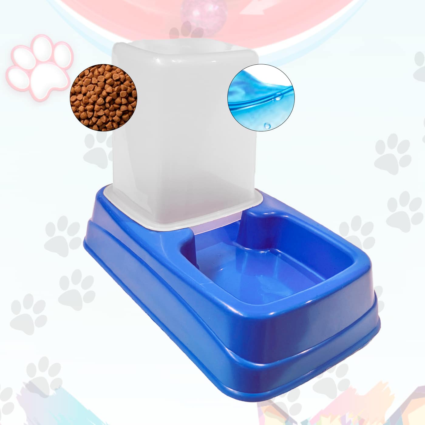 Dual Function 1.5 Liter Dog And Cat Drinking Feeder - Màu xanh lam - Xem 1
