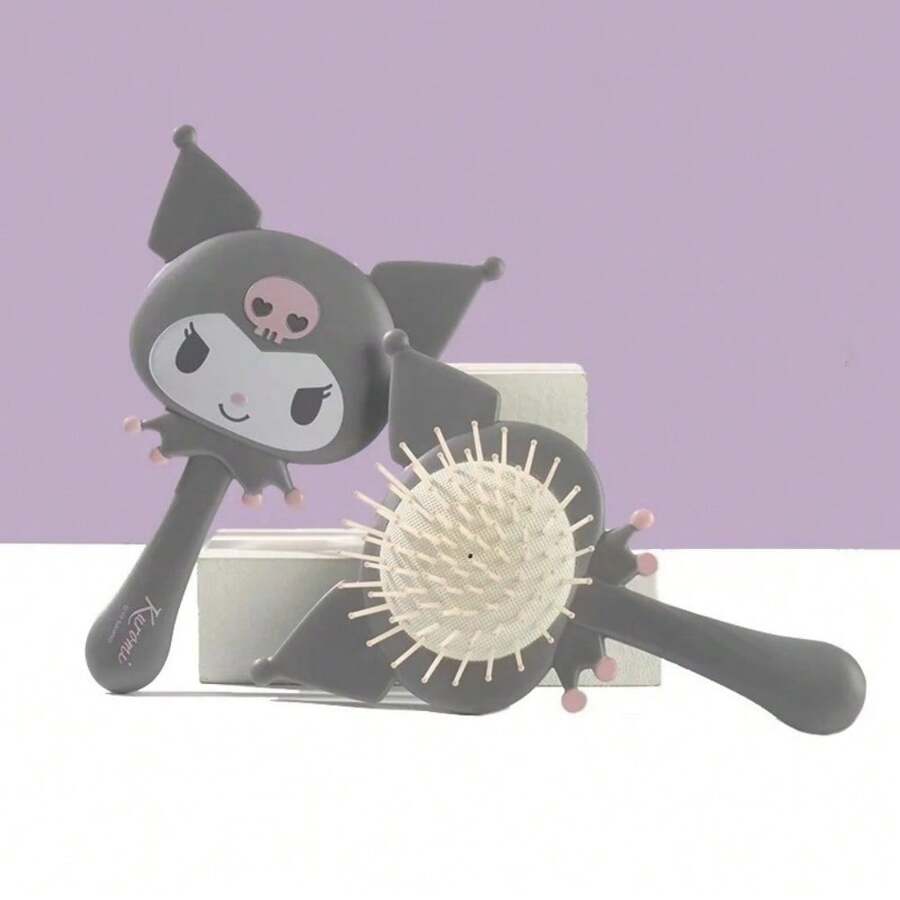Miniso Sanrio Kuromi Cartoon Cute Air Cushion Hair Brush For Scalp Massage And Volume - Black - View 1