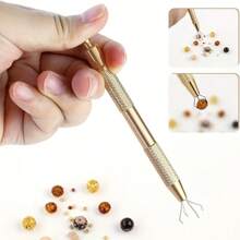 1PC 4 Claws Ball Bead Holder, Pick-Up Tool, Crystal Prong Tweezers Catcher Grabbers With 4 Claws, Piercing Jewelry Making Grasping Tools, Tools For Men - Multicolor - View 7