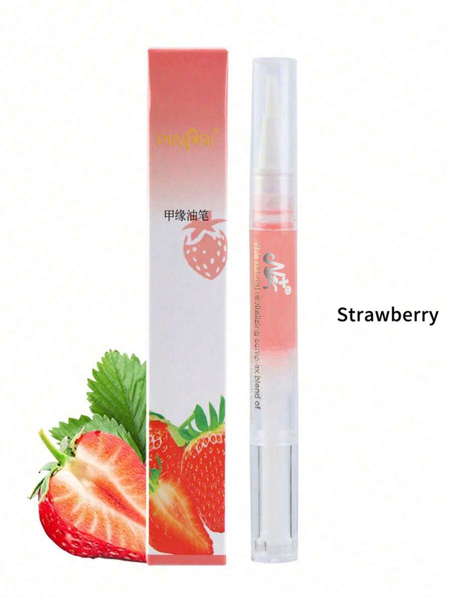 1支5g草莓香味指甲養護油筆,適用於護理指甲和修剪指甲周围的皮肤,美甲工具 - 紅色 - 查看 1