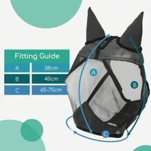 Nobleza Mesh Fly Mask With Ears, Half Face Masks, Breathable Anti Mosquito Horse Mask, Black, Size Full. - Black - View 5