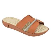 Casual Sandal With Rhinestones Glitter Upper Flat Spur Buckle Comfort Soft Massager Non-Slip Insole - Lạc đà - Xem 3