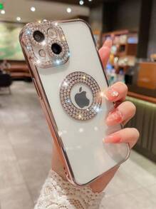 1 Peça Capa De Telefone Transparente Decoração Com Pedras Strass, Compatível Com Iphone 16/16Pro/16Plus/16ProMax