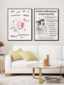 1 幅复古艺术海报，性感女人，地球，白云，星球，引文艺术帆布海报，卧室、客厅、餐厅、书房、走廊、咖啡厅、办公室、宿舍、墙壁艺术、墙壁装饰、家居装饰的理想礼物，无框帆布画 - 彩色 - 查看 6