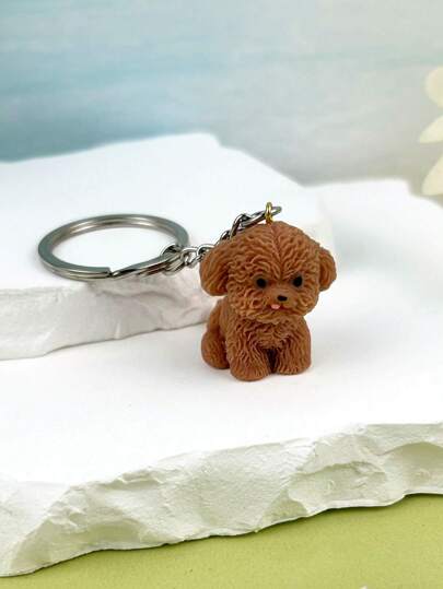 1pc תליון מחזיק מפתחות כלב טדי מקסים מציאותי, מתאים למפתח לרכב, פריטים לקישוט, מחזיק מפתחות עם ארנק או אביזרי מחזיק מפתחות מתנה למזכרת אביזרי רכב תיק קסם בית ספר חמוד גותיקה Y2k אביזרי תיק שרוכי עם מחזיק זיהוי אביזרי רכב תיק קסמי