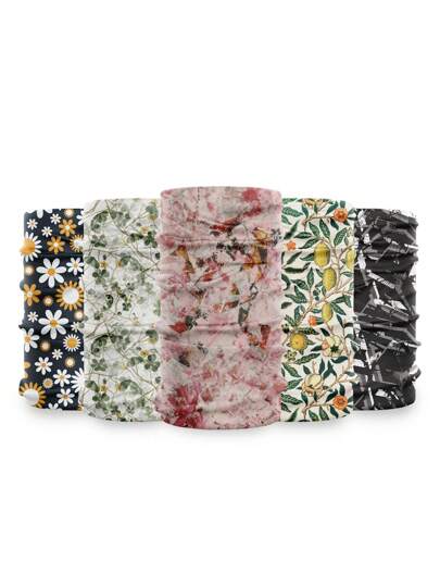 田园风格数码印花无缝牛奶丝骑行头巾防紫外线吸汗多功能头巾