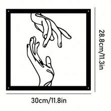 1 件黑色金属铁艺艺术家居墙饰简约线条牵手艺术剪影挂墙艺术墙饰，适用于现代家居装饰、家庭装饰、房间装饰、卧室装饰、浴室装饰，防水 - 黑色 - 查看 10