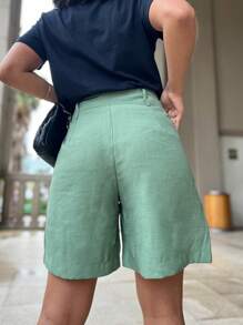 Plain Marrant Shorts - Cadet Blue - View 2