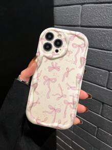 Bow-Knot TPU Pink Bow-Knot TPU Bow-Knot TPU Wavy Anti-Drop Phone Case 1pc Bow-Knot TPU Wavy Anti-Drop Phone Case Compatible With IPhone 11, 12, 13, 14, 15, 16, 12 Pro Max, 13 Pro Max, 14 Pro Max, 15, 15 Pro, 15 Plus, 15 Pro Max, 16 Pro Max, 17, 17 Pro Max, A03, A04, A12, A13, A23, A24, A33, A34, A52, A72, A73, S20 FE, S22, S23, S24 Birthday Gift Spring Easter Anniversary Mom - Apricot - View 2
