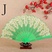 1pc Retro Pattern Elegant Polyester Hand Fan, Suitable For Casual/Party Use - Multicolor - View 19