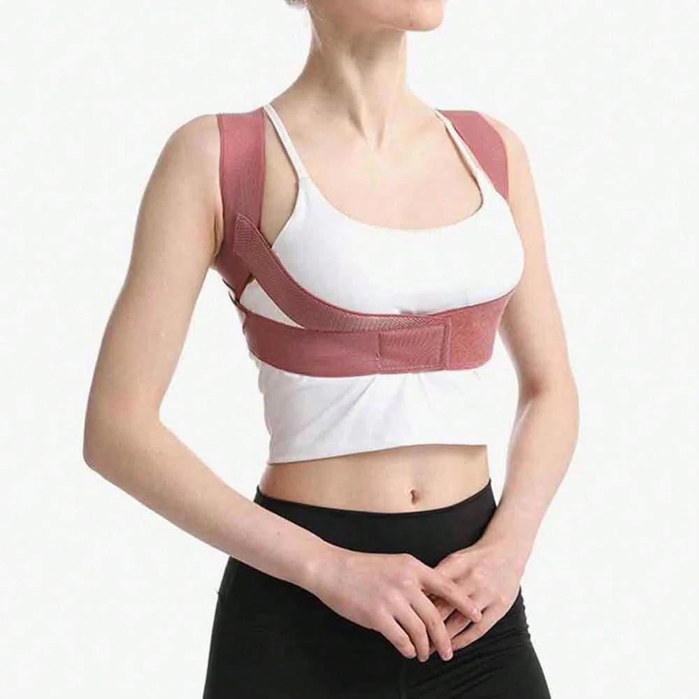 1pc Invisible Back Posture Corrector Brace For Adult, Body Shaper Waist Trainer Exercise Waist Belt Suitable For Workout Home Sports And Walk - Black - View 1