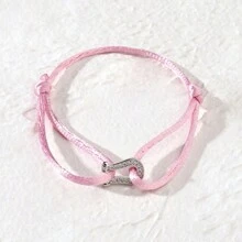 1 pieza Brazalete metálico ajustable con piedras de fantasía simple y de moda, amuleto de la suerte colorido para uso diario por mujeres