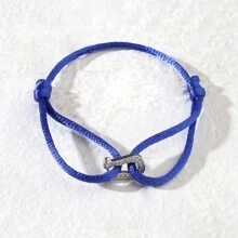 1 pieza Brazalete metálico ajustable con piedras de fantasía simple y de moda, amuleto de la suerte colorido para uso diario por mujeres
