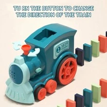 小子女3歲以上適用的骨牌火車玩具組,建造和堆疊玩具積木,創意玩具教育遊戲(48件) - 彩色 - 查看 6