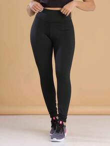 Plain Suplex Power Women's Leggings - 黑色 - 查看 4