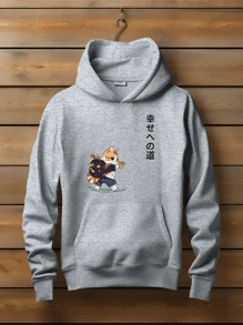 Blouse Moletom Gato Mochila Cat Fofo Japanese CANGURU 2376 FLUXOGEEK