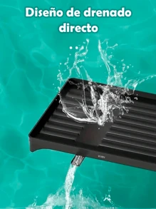 Escurridor 2 Niveles De Acero Inoxidable Para Platos Y Vasos Con Drenado De Agua 360 Grados - Negro - Ver 5