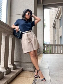 Plain Marrant Shorts - Apricot - View 2