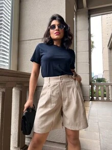 Plain Marrant Shorts - Apricot - View 4