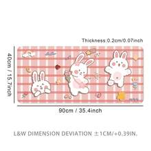 Cute Cartoon Rabbit Mouse Pad, Desk Pad, Large Keyboard Pad, Rubber Anti-Slip Texture, All-Round Edge Locking, Pink Mouse Pad - 60x30x0.2cm - View 2