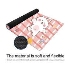 Cute Cartoon Rabbit Mouse Pad, Desk Pad, Large Keyboard Pad, Rubber Anti-Slip Texture, All-Round Edge Locking, Pink Mouse Pad - 60x30x0.2cm - View 6