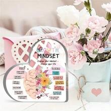 1 pieza Decoración de mesa en forma de corazón de acrílico inspiradora, decoración para cambiar tu actitud para la salud psicológica, regalo motivacional para la oficina/aula con frases positivas, placa de escritorio para maestros y estudiantes, regalos de Halloween, regalos de Navidad - Multicolor - Ver 6