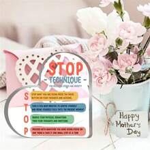 1 pieza Decoración de mesa en forma de corazón de acrílico inspiradora, decoración para cambiar tu actitud para la salud psicológica, regalo motivacional para la oficina/aula con frases positivas, placa de escritorio para maestros y estudiantes, regalos de Halloween, regalos de Navidad - Multicolor - Ver 9